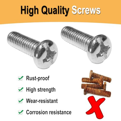 BGGTMO Chrome License Plate Screw Caps-Gloss Finish Screw Covers and License Plate Bolts, Rust Resistant License Plate Frames Hardware, Machine Plate Bolt Fastener Kits - color: Screw Caps-Chrome