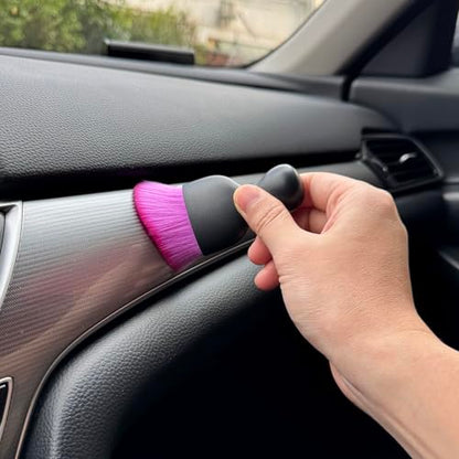 Car Detailing Brush, Soft Bristle Cleaning Brush, Scratch-Free Auto Duster Tool for Dashboard, Air Vents, Leather & Interior Cleaning (Black&Purple&Rose) - color: Black&Purple&Rose