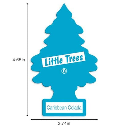 LITTLE TREES Car Air Freshener | Hanging Tree Provides Long Lasting Scent for Auto and Home | 24 Air Fresheners |Caribbean Colada - color: Caribbean Colada
