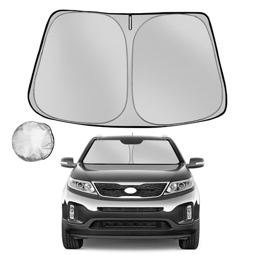 Windshield Sun Shade for 2011-2015 Kia Sorento Foldable Sun Sunshade for Car Front Window Blocks UV Rays and Heat Automotive Interior Protector Custom Fit Accessories - size: for 2011-2015 Kia Sorento