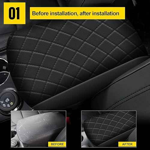 AOMSAZTO Center Console Cover Customized Armrest Cover Compatible with 2011-2019 Ford Explorer Soft Cozy Leather Arm Rest Covering for Car - color: black-1