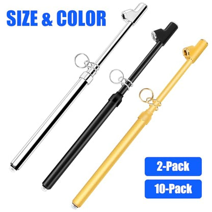 2-Pack Dual Head Tire Pressure Gauge – Heavy Duty 10-150 PSI Air Pressure Gauge with Stainless Steel Body, Metal Nozzle & Durable Plated Brass – for Cars, Trucks, Bikes, RVs (Gold) - color: Gold, size: 2P
