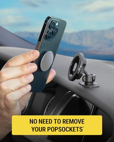 Scosche MagSafe Car Mount, Magnetic Phone Holder for Car Dashboard & Vent with 360° Rotation, 2-in-1 Cell Phone Mount for iPhone 17/16/15/14/13 & More w/MagicRing Adapter, Compatible with PopSockets - size: 1 Pack, style: Dash / Vent