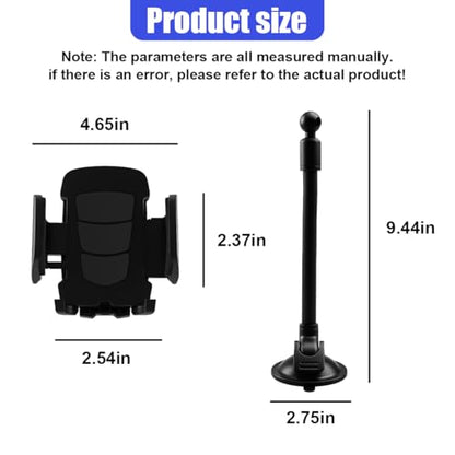 Car Phone Holder Mount, Gooseneck Long Arm Cell Phone Holder, Windshield Window, Dashboard Anti-Shake Handsfree Stand with Strong Suction Cup, Fit for Most Cellphone(Black) - color: Black