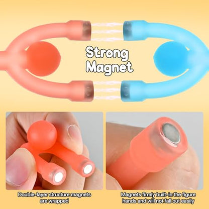 Magnetic Travel Toys for Toddlers Kids, Fidget Toys Airplane Car Travel Activities Essential,Road Trip ‌Sensory Toy Magnet People Men,Gifts Toys for 3 4 5 6 7 8 Year Old -10PCS - style: Translucent-10