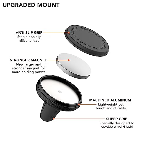 Rokform - Magnetic Air Vent Mount, Super Grip Car Truck & Van Vent Clip, Aluminum Cell Phone Holder, Removable Vent Magnet Mount, Specially Designed for Rokform Cases (Black)