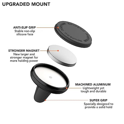 Rokform - Magnetic Air Vent Mount, Super Grip Car Truck & Van Vent Clip, Aluminum Cell Phone Holder, Removable Vent Magnet Mount, Specially Designed for Rokform Cases (Black)