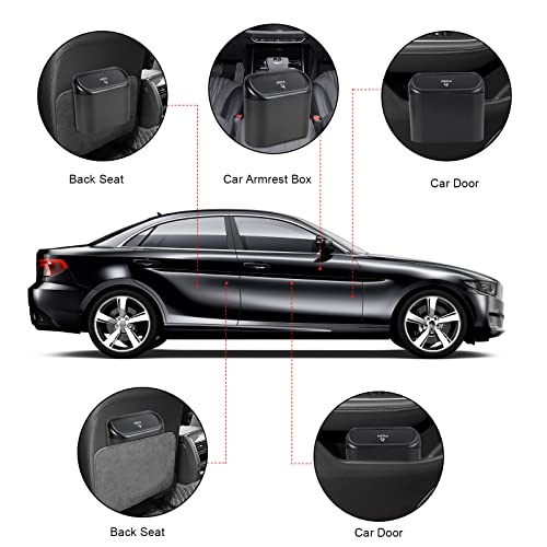 2 Packs Mini Car Trash Can Bin with Lid and 150pcs Trash Bags,Car Trash Can Bin,Car Garbage Trash Can Storage for Front Back Seat Accessories (2)…