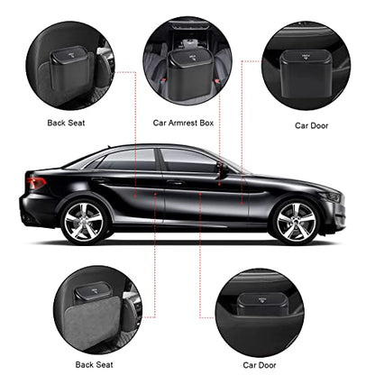 2 Packs Mini Car Trash Can Bin with Lid and 150pcs Trash Bags,Car Trash Can Bin,Car Garbage Trash Can Storage for Front Back Seat Accessories (2)…