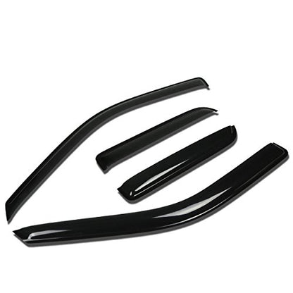 Auto Dynasty 4Pcs Tape-On Window Visor Rain Guard Compatible with 2009-2014 Dodge Ram 1500 Club/Extended/Super Cab, Rain Shields Vent Shade Wind Deflector, Acrylic - size: 09-14 Dodge Ram 1500 Extended/Super Cab