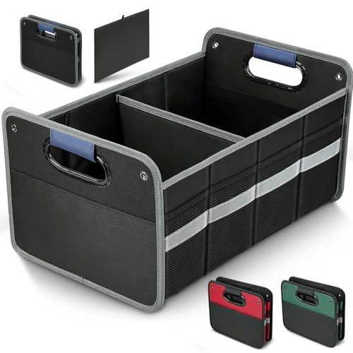 winhunt Car Trunk Organizer for SUV, Car Storage Organizer Reinforced Handles, Collapsible Multi-Compartment Foldable and Waterproof Car Organizer for Car Suv, Sedan, Truck, Minivan - color: Black, size: 50L
