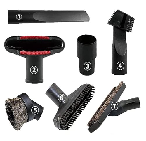 ANBOO Vacuum Attachments Replacement 1 1/4 inch & 1 3/8 inch Brush, Nozzle Crevice Tool, Hardwood Floor Brush for Shop vac Accessories 7pcs - size: 7pcs