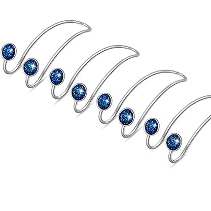 4 Pack Bling Bling Car Hooks, Universal Car Headrest Hooks, Strong Stainless Steel Car Seat Headrest Hanger Hooks for Purses & Grocery Bags (Blue) - color: 4 Blue