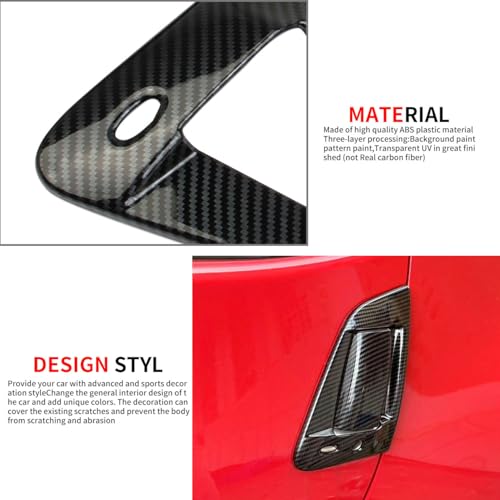 Carbon Fiber Style Exterior Side Door Handles Cover Trim Accessories for Nissan 370Z