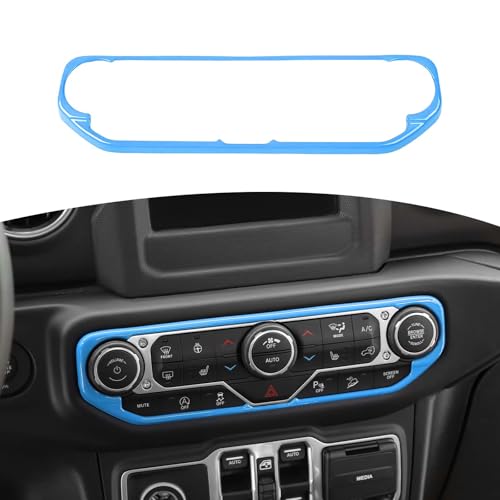 RT-TCZ for Wrangler JL Center Dash AC Switch Cover Trim Frame Baby Blue for Jeep Wrangler JL JLU Gladiator JT 2018-2023 Light Blue Interior Accessories - color: Baby Blue
