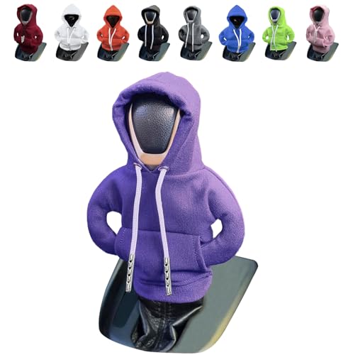 vvag Gear Shift Hoodie,Universal Shift Knob Hoodie, 4.7 Inch Car Shifter Stick Protector Decoration, Funny Hoodie Car Gear Shift Cover, Auto Interior Accessories Shifter Hoodie (Purple) - color: Purple