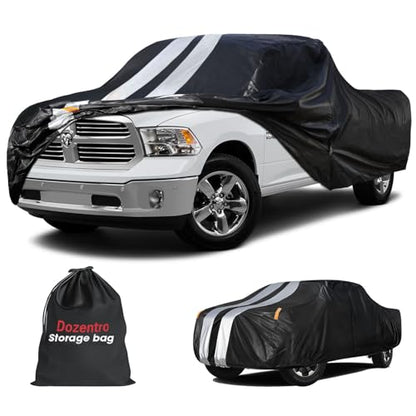 Ram 1500 Truck Cover Custom Fit 2009-2026 Quad Cab Short Bed(6.1') with Door Zipper, 10 Layers Outdoor Heavy Pickup Truck Cover Waterproof All Weather, Wind Dust Sun Protector. - size: Ram 1500 2009-2026 Quad Cab+Towel+Bag