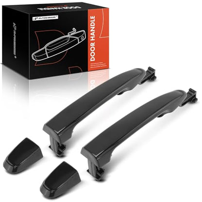 A-Premium Sliding Door Handles Exterior Compatible with Toyota Sienna 2004-2010, Smooth Black, 2-PC Set, Rear Driver and Passenger Side - style: Rear Left and Right