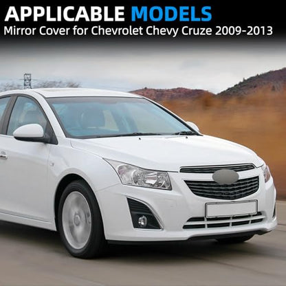 Passenger Side Mirror Cover Replacement for Chevrolet Chevy Cruze 2009 2010 2011 2012 2013 - Right Side Mirror Covers, Rear View Mirrors Cap Accessories White