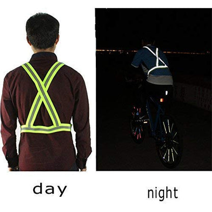Reflective Vest with Hi Vis Bands Fully Adjustable & Multi-Purpose: Running, Cycling, Motorcycle Safety Dog Walking High Visibility Neon Orange 1PCS