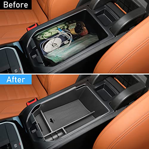 Compatible with BMW X3 Center Console Organizer 2018-2024,for 2019-2024 X4 Console Organizer Tray, for X3 G01/X4 G02 Center Aremrest Secondary Storage Box With Coin Holder(Not Fit 2025+) - size: X3 X4 Center Console Organizer