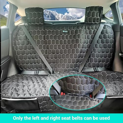 Meginc Dog Seat Covers for Tesla Model Y Back Seat Cover for Kids, Heavy Duty Bench Seat Cover with Headrest for Model Y, Non Slip Waterproof Durable Custom Fit Back Seat Covers for 2020-2025 Model y - size: Bench Seat Cover for Model y
