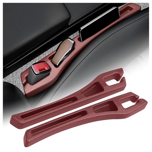 2PCS Car Seat Gap Filler Organizer,Multifunctional Car Gap Filler Organizer Storages Phone Key Avoids Things Falling,Universal Car Blocker Between Seats Car Accessories(Red) - color: Red