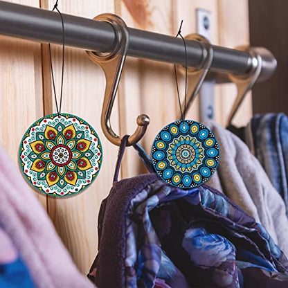12 Pieces Mandala Car Air Fresheners, Hanging Hippie Car Accessories, Boho Style Automotive Air Fresheners Long Lasting for Women Men Auto Interior Decoration
