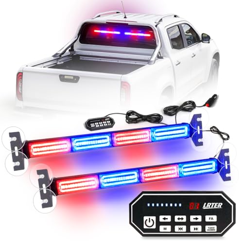 2x17.7 Emergency Flashing LED Traffic Advisor Strobe Light Bar Interior Safety Warning Lights for Construction Vehicles Snow Plow Tow Trucks(Red/Blue) - color: #05 Red/ Blue