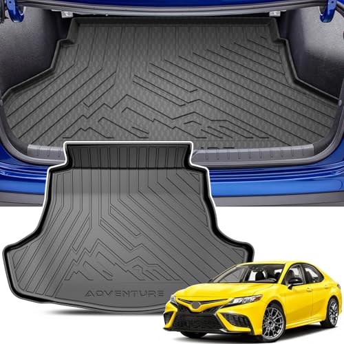 KUST Cargo Trunk Mat for Toyota Camry 2018-2025, Rear Cargo Liner for Camry Accessories All Weather TPE Rubber Raised Edge - style: Camry 2018-2025 │ Trunk Mat