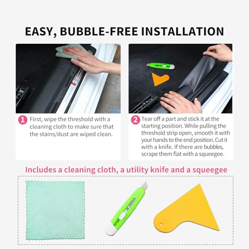 Carbon Fiber Vinyl Wrap for Cars Door Protector Edge Guards 0.5mm Thick 33ft Length Multi Width Options Universal Fit Hood Trunk Dashboard Motorcycle More (2.7In x 33Ft) - size: 2.7In x 33Ft (0.5mm)