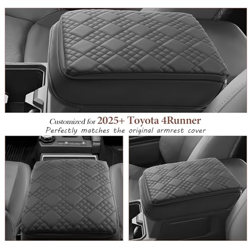 SKTU 2025 2026 4Runner Armrest Cover for 2025 2026 Toyota 4Runner Center Console Cover Toyota 4Runner 2025 2026 Accessories 2025 2026 4Runner Soft Center Console Cushion-Durable - color: for 2025 2026 4Runner Black-A