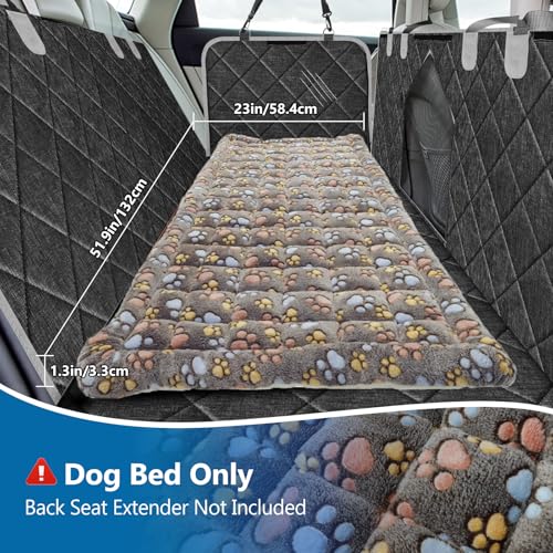 Thickened Dog Bed for Car Back Seat, Upgraded Bottom Non-Slip, Fits Hard Bottom car seat Cover for Dogs, Premium Mixed Color, Dog Car Seat Cover - color: Gray-paw
