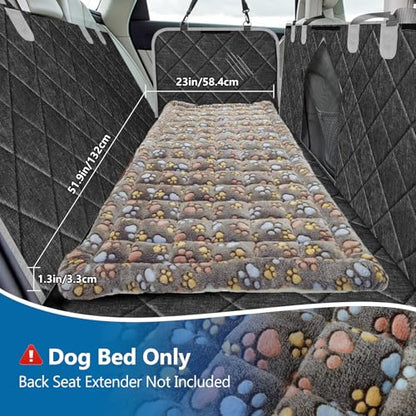 Thickened Dog Bed for Car Back Seat, Upgraded Bottom Non-Slip, Fits Hard Bottom car seat Cover for Dogs, Premium Mixed Color, Dog Car Seat Cover - color: Gray-paw