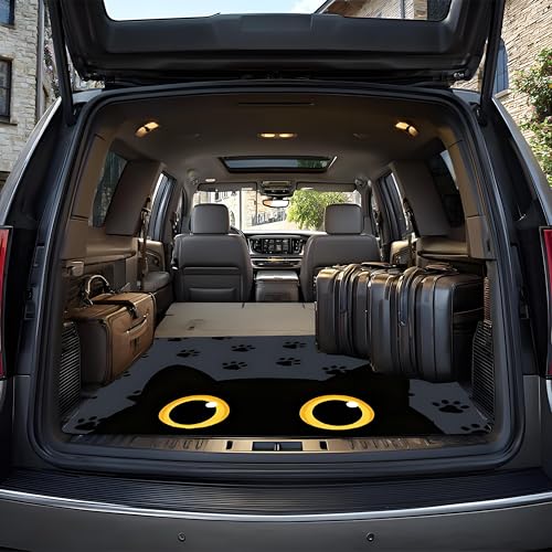 Universal Car Trunk Mat 29" x 39", Cartoon Black Cat All Weather Trunk Protection Cargo Liner, Durable Cargo Mat Rear Trunk Liner, Stylish Vehicle Interior Accessories Suitable for Most Car Models - color: Cartoon Black Cat