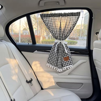Gilprop 2 Pcs Car Window Shades Suction Cups Double Layer Auto Sun Shade Car Side Window Covers for Family Privacy Protection Breastfeeding Taking a nap Camping 18.5" x 26" (Black) - color: Black