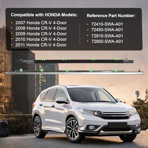ItranMc Window Molding Trim for Honda CR-V/CRV 2007-2011,Chrome Outer Door Weatherstrip Window Seal Belt,Replace#72410-SWA-A01 72450-SWA-A01 72910-SWA-A01 72950-SWA-A01 - style: CR-V 2007-2011