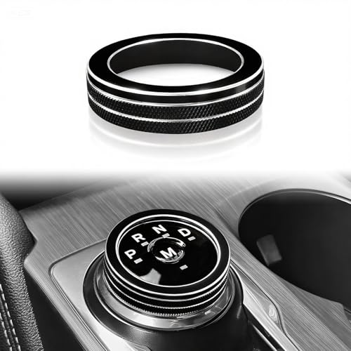 Car PRND Gear Shift Knob Cover for Ford Explorer 2021 2022 2023,Auto Interior Accessories Compatible with Explorer ST XLT Limited Platinum, Aluminum Alloy,1PC(Black) - color: Black