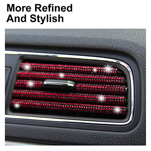LivTee Bling Car Air Vent Outlet Moulding Trim, 10PCS Rhinestone PVC Diamond Car Interior Accessories, Red - color: Bling Red
