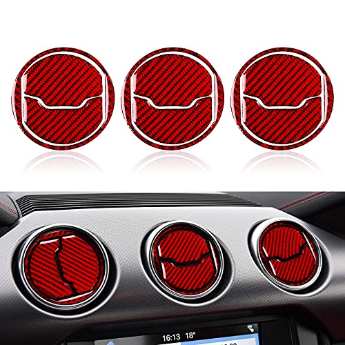 Car Carbon Fiber Decal Central Air Outlet Sticker for Ford Mustang 2015 2016 2017 2018 2019 2020 2021 2022 2023 Accessories - color: Central Air Outlet