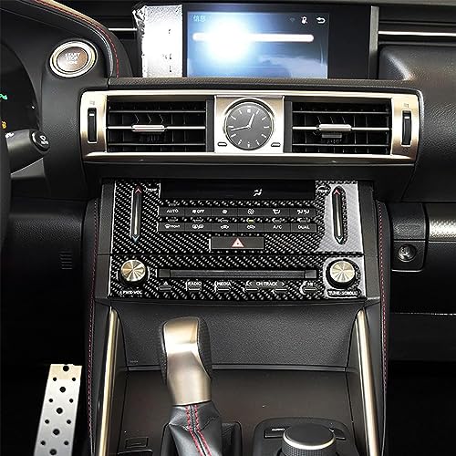 NVCNX Car Dashboard CD Panel Dash Cover Decal Compatible with Lexus IS250 2014 2015 / IS200t 2016 2017 / IS300 2016-2020 / IS350 2014-2020 Carbon Fiber Interior Trim Accessories Black - A - color: CD Panel - a
