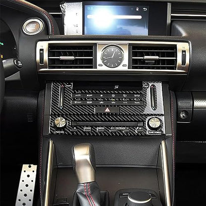 NVCNX Car Dashboard CD Panel Dash Cover Decal Compatible with Lexus IS250 2014 2015 / IS200t 2016 2017 / IS300 2016-2020 / IS350 2014-2020 Carbon Fiber Interior Trim Accessories Black - A - color: CD Panel - a
