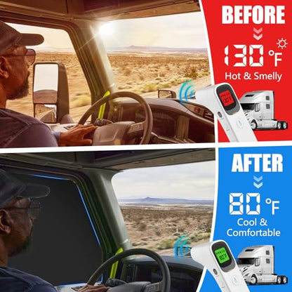 Side Window Sun Shade for Volvo VN/VNL/VNR/VAH/VNX 2002-2026,Custom Fit 210T Reflective Sunshade for Semi Truck, 6-Layer Heat Insulation Privacy Protector, Block 99% UV Rays, 2PCS - size: Volvo VN / VNL / VNR / VAH / VNX 2002-2026