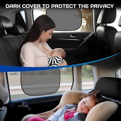 Car Window Shades for Baby, 4PCS 20"x12" Static Cling Window Shade, Window Covers for Side Front Back Windows, Blocks UV, Universal Fit, Pop Open Design - size: 4pcs Universal Car Side Shades