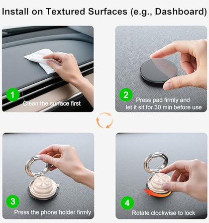 2026 Next-Gen Suction Cup Phone Mount Cute 360° Zinc Alloy 109 LBS Phone Stand Vacuum Magnetic Car Holder for MagSafe Strongest Accessories for iPhone 16 15 14... Android - color: Pink