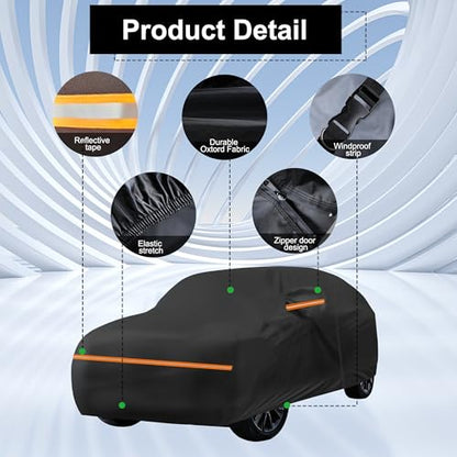 Amooca Heavy-Duty Car Covers Custom Fit for Toyota RAV4 2005-2025 for Honda CRV 1997-2025 Waterproof Sun-Proof All Weather Snow Cover 420D with Door Zipper Cotton Lining - color: A13-Custom Fit Toyota RAV4/ Honda CRV