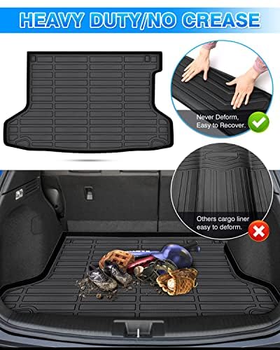 Cartist Cargo Liner Fits for Honda HR-V HRV 2016-2022 FWD Models All Weather Trunk Mat HRV Accessories Heavy Duty Waterproof Black - size: 1)Honda HR-V HRV 2016-2022 FWD