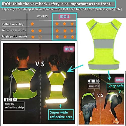 Reflective Vest Safety Running Gear with Pocket for Running Biking Walking - color: 2 Pack Neon Yellow, size: Large