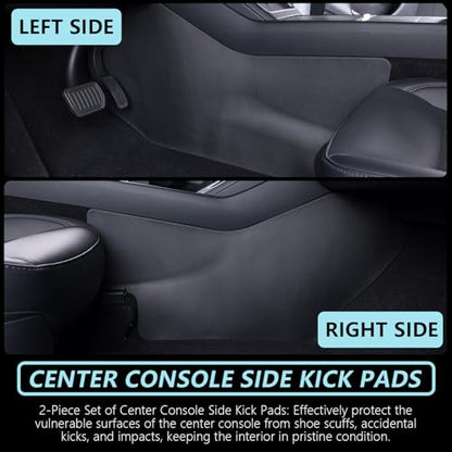 for 2025+ Tesla Model Y Juniper 7PCS TPE Door Threshold Strip & Center Console Saddle Side Protectors & 2nd Row Seat Lower Protector Anti-dust Pads 2025 2026 Model Y Juniper Accessories
