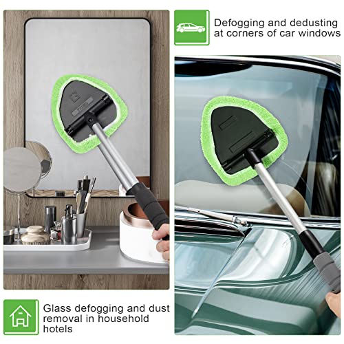 Tallew 20 Pack Windshield Cleaner Microfiber Pads Fit Car Window Cleaning Tool Replaceable Glass Wipes Inside Car Windshield Supplies, Fits 4-6 Inch Tools, 4 Colors